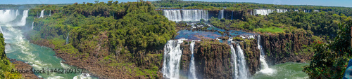 Iguazu Falls, located on the border of Argentina and Brazil, is the largest waterfall in the world. photo