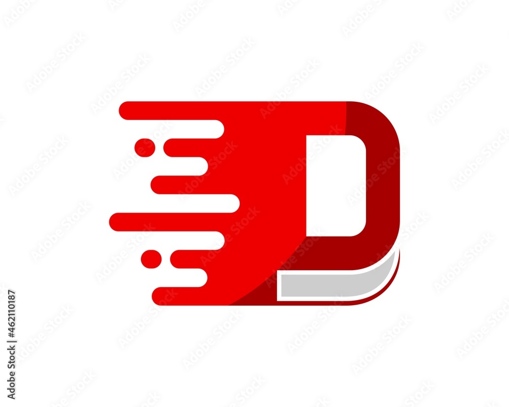 Fototapeta premium Book with D letter initial and fast symbol