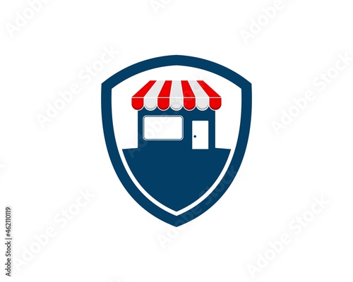 Simple shield with shopping market inside