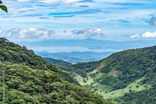A view of the sea and mountains in Costa Rica, Monteverde