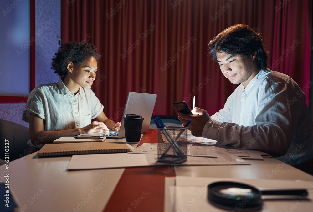 Co-workers are spending time together on workplace Co-workers are spending time together on workplace