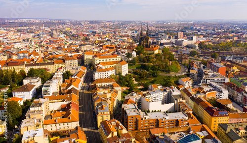 Aerial view on the city Brno. South Moravian region. Czech Republic
