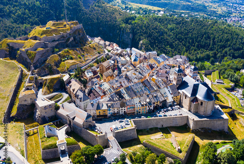 Aerial view on the city Briancon. France