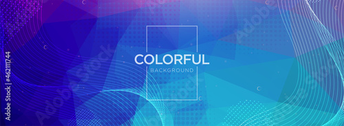 Abstract Colorful Polygonal with Creative Dynamic Lines Background Design.