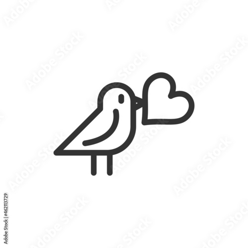 Thin line icon of romantic.