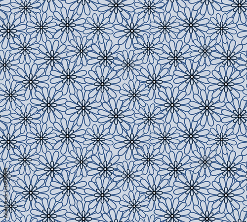 Japanese Cute Flower Vector Seamless Pattern