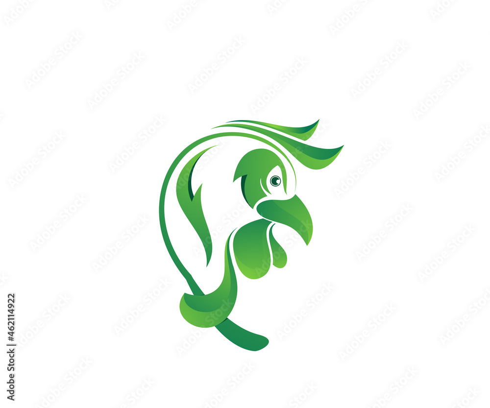 Fototapeta premium green rooster logo design template