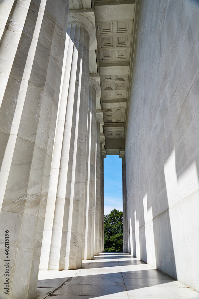 Marble Pillars on the Lincoln Memorial in Washington DC