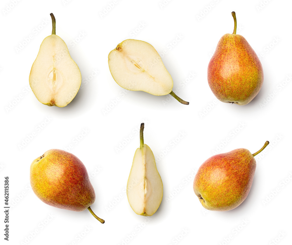 Collection of pears isolated on white background Collection of pears isolated on white background