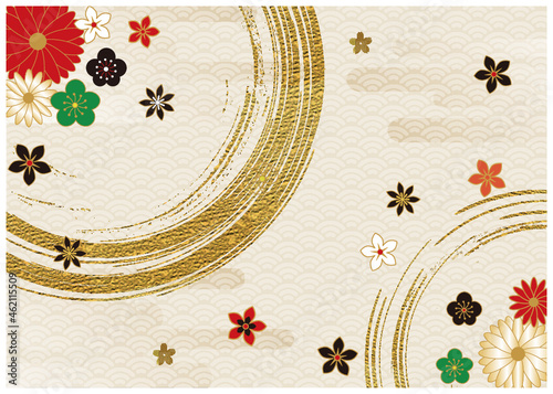 和柄と金箔雲筆_背景