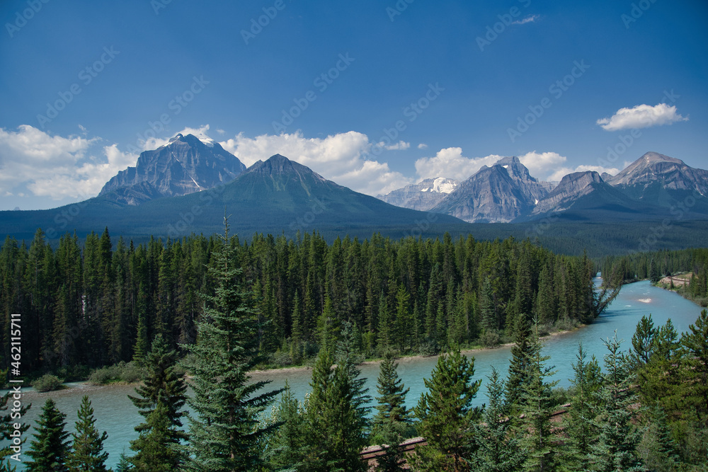 A panoramic view of the Bow River and Canadian Rocky Mountains. Banff National Park, AB Canada
A panoramic view of the Bow River and Canadian Rocky Mountains. Banff National Park, AB Canada