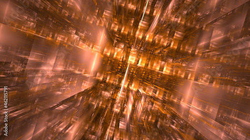 Cyberpunk building of the future  science fiction  neon light skyscrapers abstract neon city  sky-fi metropolis of the future. 3d render