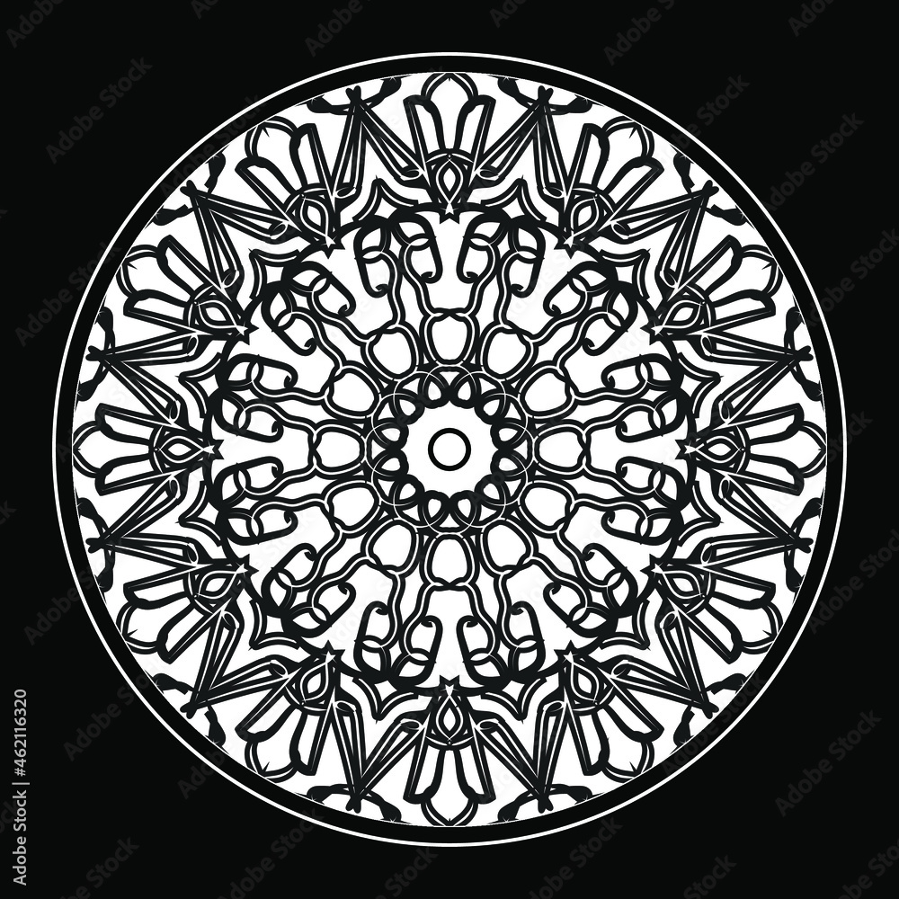 Circular pattern mandala art decoration elements