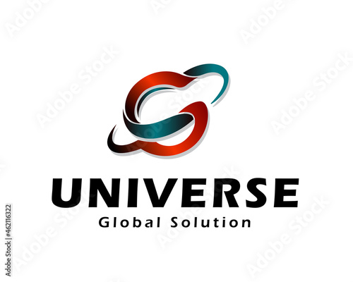 abstract S initial business universe planet world solution logo template illustration
