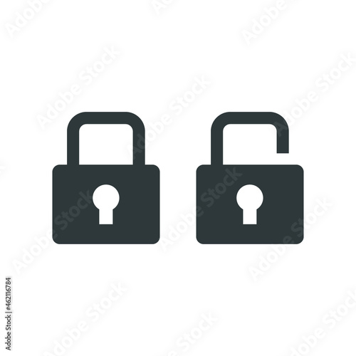 Free Download Lock and unlock icon. Simple solid style. Locker, open, closed, padlock, key, symbol, private, web, flat, password, safety, secure concept. Vector illustration isolated on white background EPS 10 - GFXLoad
