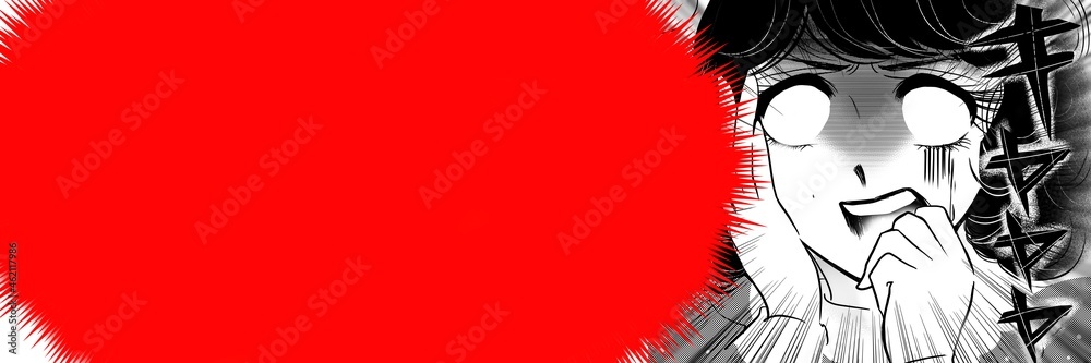 70年代少女漫画恐怖で白目になる美女の顔ドアップ Stock Illustration Adobe Stock