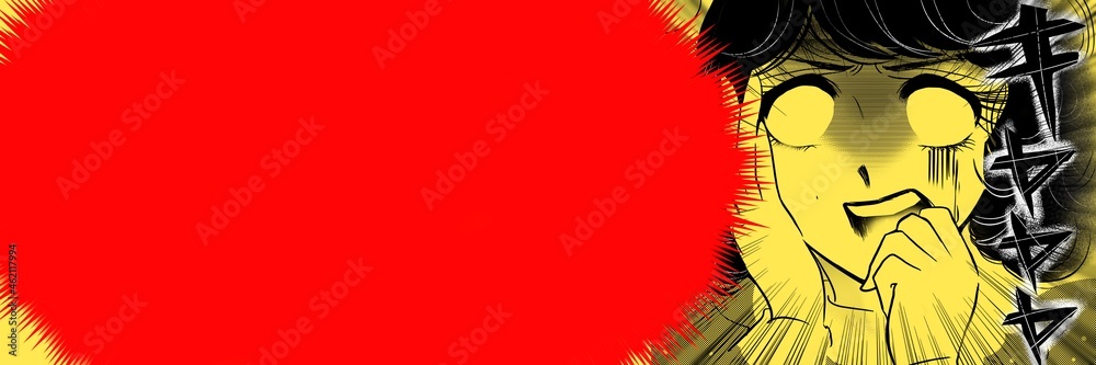 70年代少女漫画恐怖で白目になる美女の顔ドアップ Stock Illustration Adobe Stock
