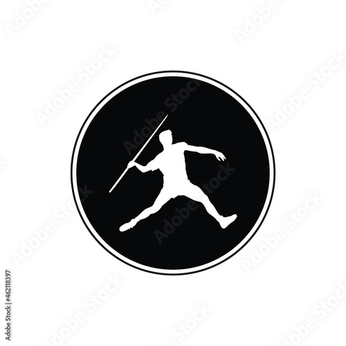 Javelin throwing Athlete. Javelin throw, athlete throwing, isolated vector silhouette. Athletics.