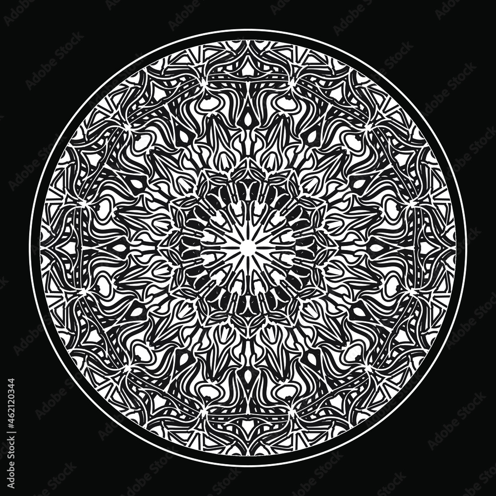 Circular pattern mandala art decoration elements