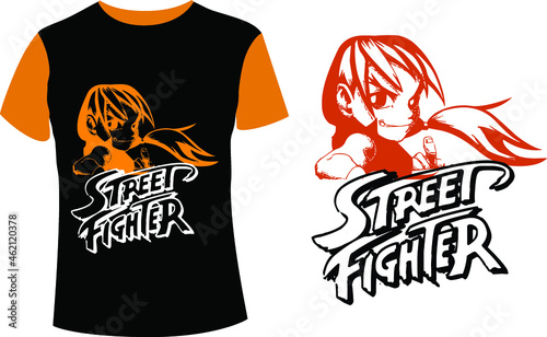 Street Fighter t-shirt design, Girl t-shirt design