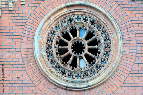 Round gothic window of the small crypt in Lviv Ukraine