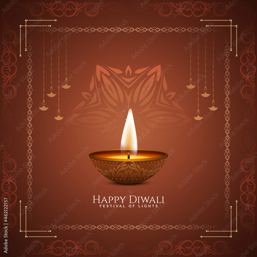 Elegant Happy Diwali festival greeting background with diya Elegant Happy Diwali festival greeting background with diya