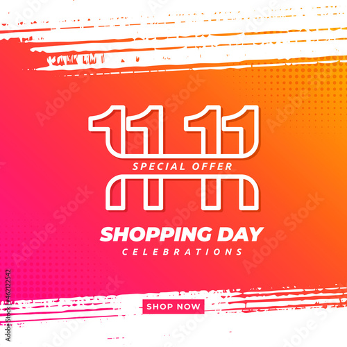 11 11 singles shopping day banner template. Cellebrations of online shopping