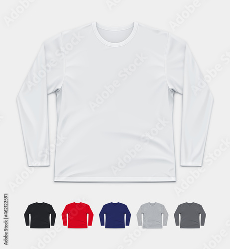 Long Sleeved T-Shirt Realistic Vector Mockup