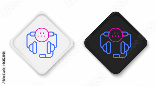 Line Taxi call telephone service icon isolated on white background. Taxi for smartphone. Colorful outline concept. Vector