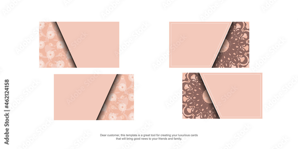 Congratulatory Brochure in pink color with mandala pattern for your brand.