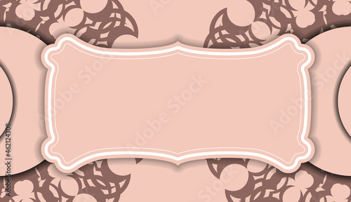 Congratulatory Brochure in pink color with abstract pattern prepared for typography.