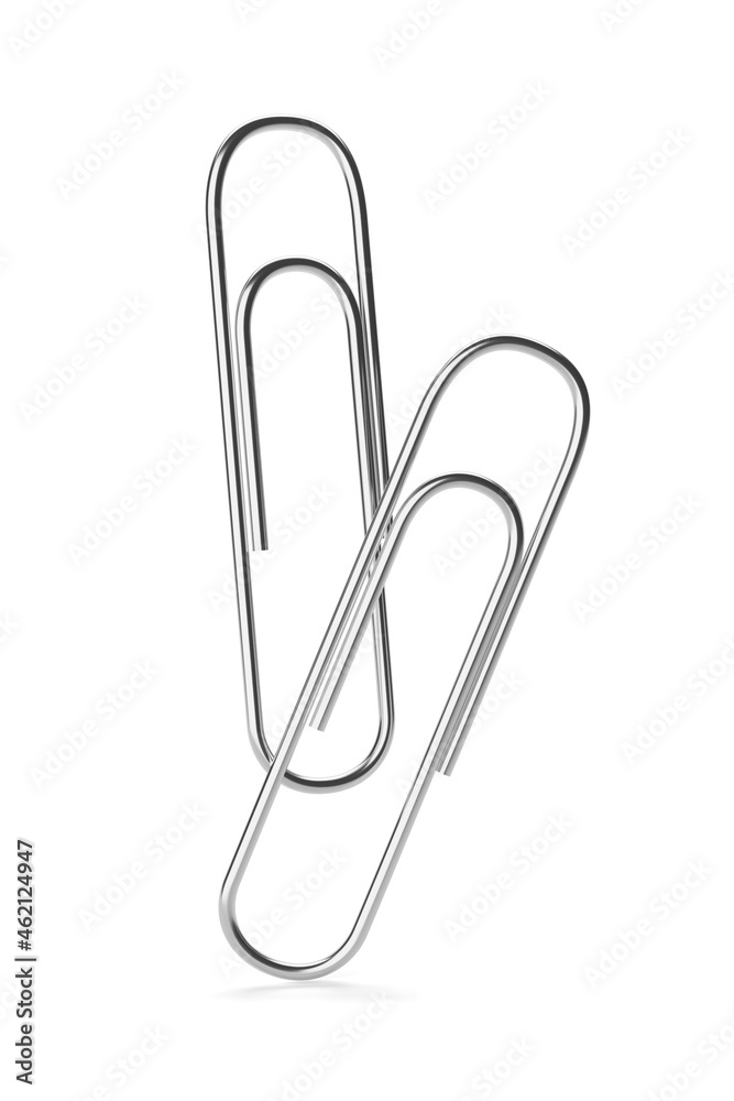 Paper clips isolated on white. 3D rendering. Paper clips isolated on white. 3D rendering.