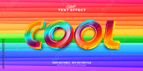Colorful and plastic style, realistic editable text effect, cool text