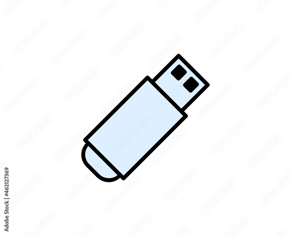 USB line icon. Vector symbol in trendy flat style on white background. Office sing for design. USB line icon. Vector symbol in trendy flat style on white background. Office sing for design.