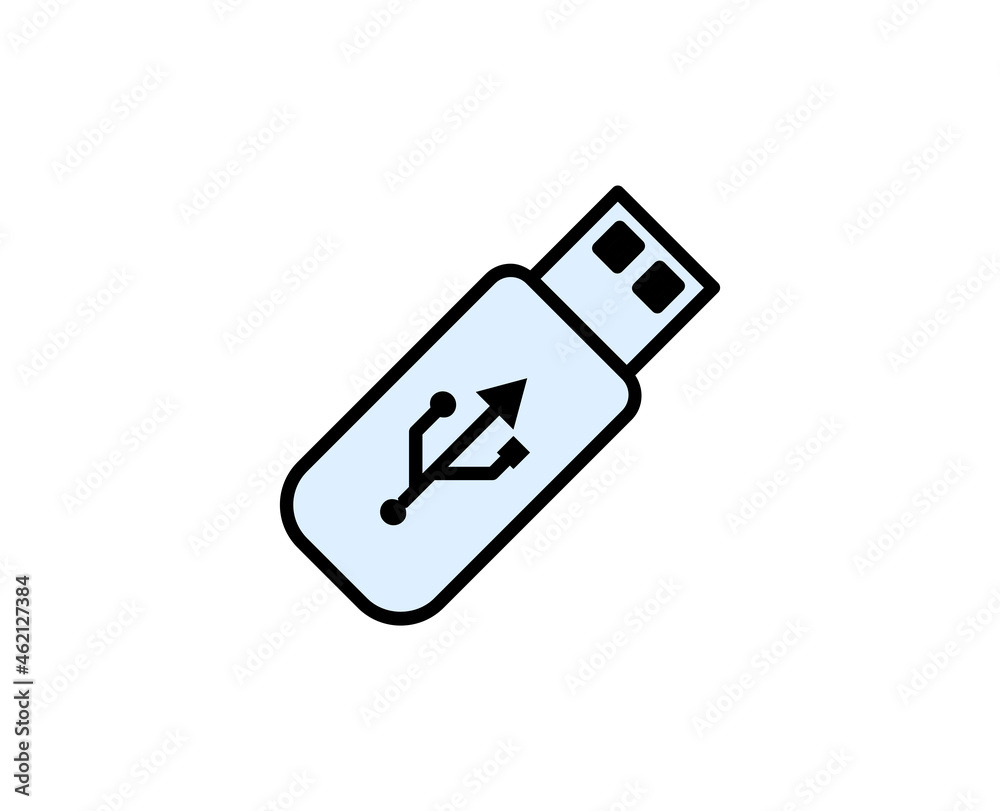 USB line icon. Vector symbol in trendy flat style on white background. Office sing for design. USB line icon. Vector symbol in trendy flat style on white background. Office sing for design.