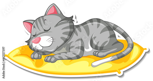 A sticker template of cat cartoon character