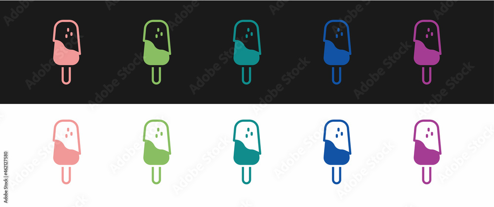 Set Ice cream icon isolated on black and white background. Sweet symbol. Vector Set Ice cream icon isolated on black and white background. Sweet symbol. Vector