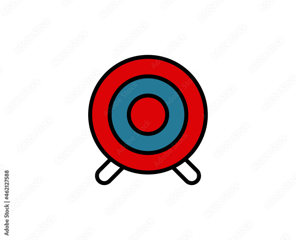 Target line icon. High quality outline symbol for web design or mobile app. Thin line sign for design logo. Black outline pictogram on white background