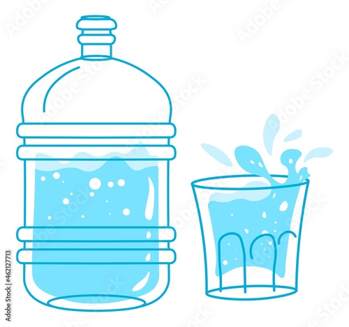 Clean purified water in bottle, drink or beverage