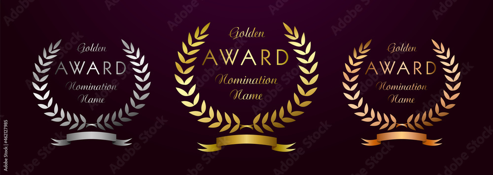 Awards set creative concept. Isolated abstract graphic design template ...