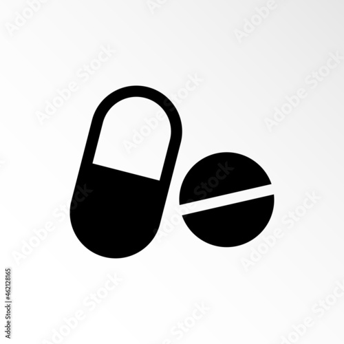 Pills icon flat. Illustrative icon isolated vector sign