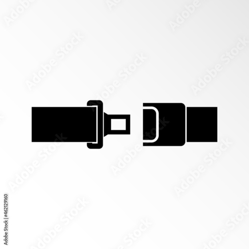 Seat belt icon flat. Illustrative icon isolated vector sign