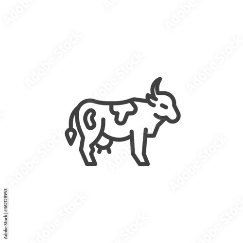 Cow animal line icon