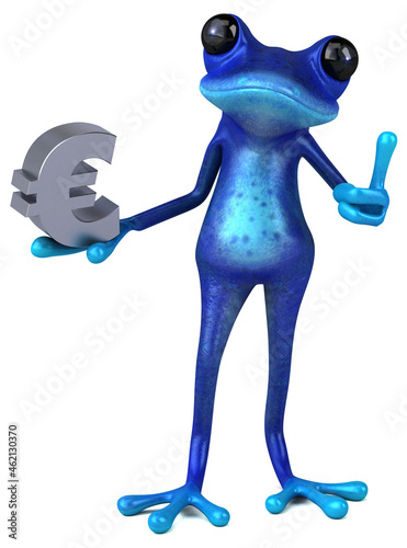 Fun blue frog - 3D Illustration