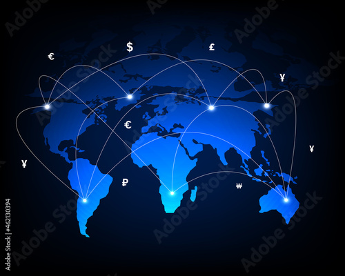 Global network money transfer and currency exchange