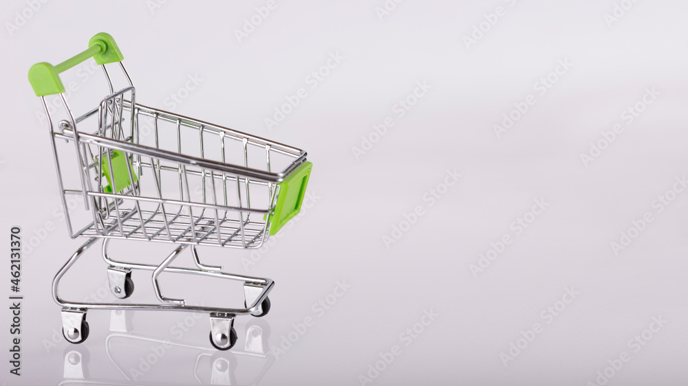 Empty supermarket trolley Empty supermarket trolley