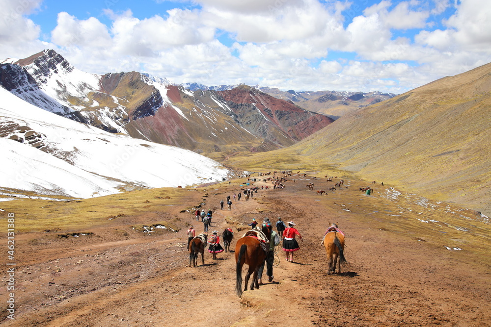 View of Vinicunca Rainbow Mountain, Peru