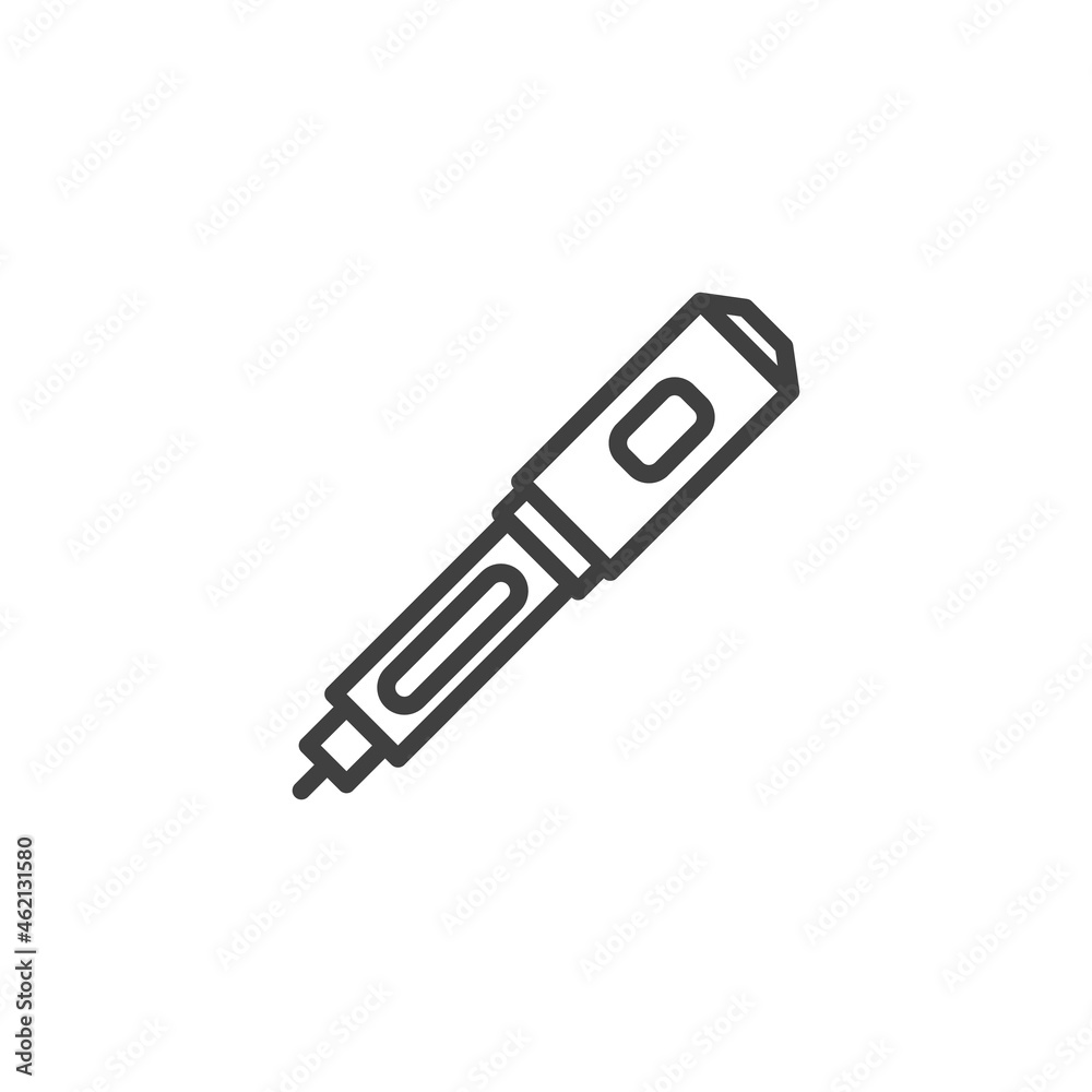 Insulin injection pen line icon