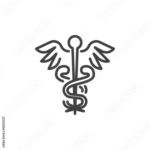 Medical Caduceus line icon