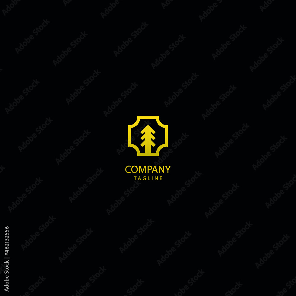 The gold tree monogram logo has the meaning of luxury and elegance, has authority. The gold tree monogram logo has the meaning of luxury and elegance, has authority.